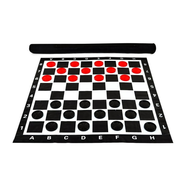 Two Jumbo Red Black Checker Rug Game Replacement Pieces Plastic 3 Inch Checkers